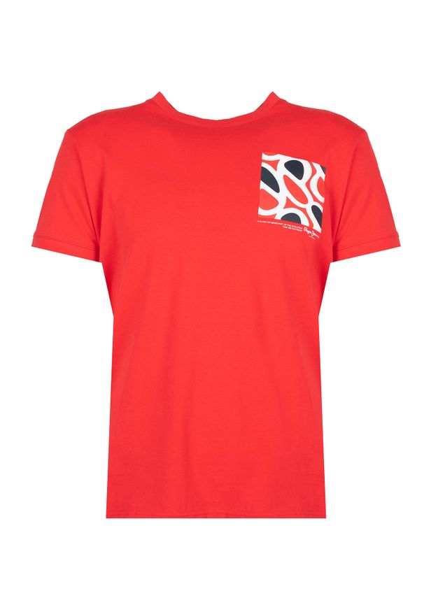 Pepe Jeans T-shirt "Alford" | PM508260 | Alford | Mężczyzna | Czerwony. Okazja: na co dzień. Kolor: czerwony. Materiał: bawełna. Wzór: nadruk. Styl: casual