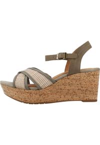 Clarks - Sandały CLARKS 26171441C Zielony. Kolor: zielony. Materiał: tkanina, skóra. Sezon: lato