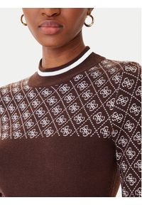 Guess Sweter W5BR24 Z3JD2 Brązowy Slim Fit. Kolor: brązowy. Materiał: syntetyk #3