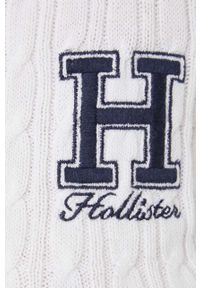 Hollister Co. sweter damski kolor biały. Okazja: na co dzień. Kolor: biały. Materiał: dzianina. Styl: casual #4