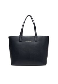 TOMMY HILFIGER - Tommy Hilfiger Torebka Th Logotape Tote AW0AW17449 Granatowy. Kolor: niebieski. Materiał: skórzane