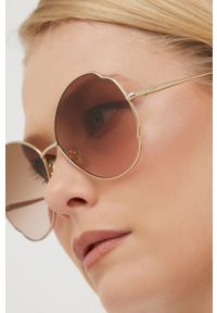 Chloe - Chloé okulary przeciwsłoneczne damskie kolor złoty. Kształt: okrągłe. Kolor: złoty #2