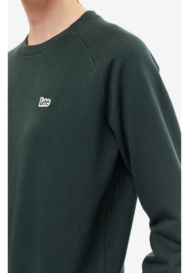 Lee - LEE PLAIN CREW NECK SWS DAMSKA BLUZA LOGO DK BOTTLE GREEN L53RTXBB 112112484