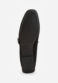 Born2be - Czarne Balerinki z Imitacji Zamszu z Paskiem z Biżuteryjną Klamerką Elintora. Okazja: na co dzień, do pracy, na spotkanie biznesowe. Zapięcie: pasek. Kolor: czarny. Materiał: zamsz. Styl: klasyczny, casual, biznesowy, elegancki #5