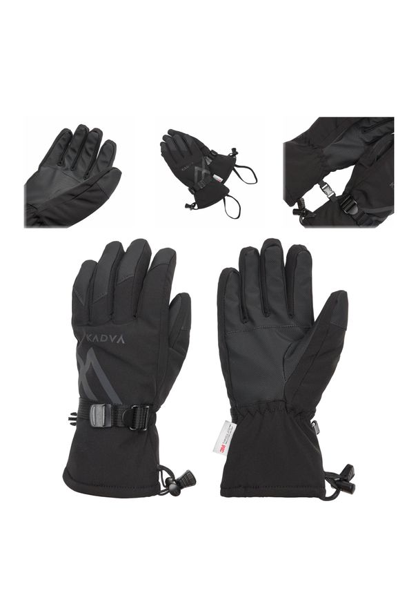 Rękawice narciarskie damskie KADVA Mountain Flow 3M Thinsulate. Kolor: czarny. Technologia: Thinsulate. Sezon: zima. Sport: narciarstwo