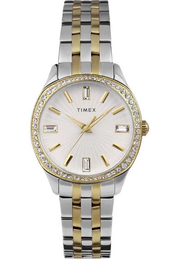 Zegarek Timex Zegarek damski Timex TW2W17700 CYRKONIE srebrny. Kolor: srebrny
