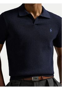 Polo Ralph Lauren Polo 710979100001 Granatowy Regular Fit. Typ kołnierza: polo. Kolor: niebieski. Materiał: bawełna #4