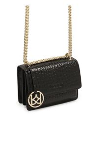 Kazar - Mała torebka z tłoczonej skóry. Kolor: czarny. Materiał: skórzane, z tłoczeniem. Rozmiar: małe. Rodzaj torebki: na ramię #2