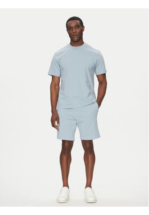 Hugo - HUGO T-Shirt Dapolino 50488330 Błękitny Relaxed Fit. Kolor: niebieski. Materiał: bawełna