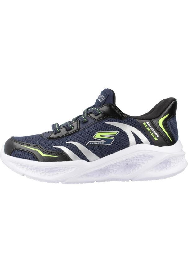 skechers - Adidasy Skechers Meteor-lgih, Dzieci. Kolor: niebieski. Materiał: materiał. Model: Skechers Sport. Sport: turystyka piesza