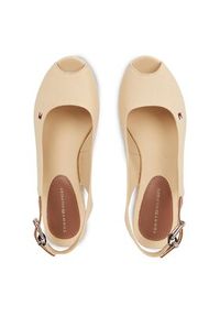 TOMMY HILFIGER - Tommy Hilfiger Espadryle Iconic Elba Sling Back Wedge FW0FW04788 Beżowy. Kolor: beżowy. Materiał: materiał #5