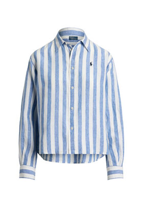 Polo Ralph Lauren Koszula 211935130008 Niebieski Relaxed Fit. Typ kołnierza: polo. Kolor: niebieski. Materiał: len