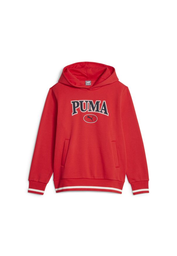 Bluza z kapturem dla dzieci Puma Squad FL. Typ kołnierza: kaptur. Kolor: czerwony. Materiał: materiał