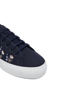 Superga Tenisówki 3740 Platform Flower Embroidery Leggera S5138TW Granatowy. Kolor: niebieski. Materiał: materiał. Obcas: na platformie #4