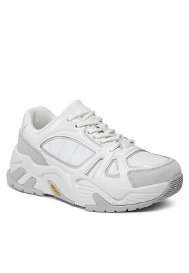 Calvin Klein Jeans Sneakersy Chunky Runner Vibram Mix Nbs Lum YW0YW01310 Biały. Kolor: biały. Materiał: skóra