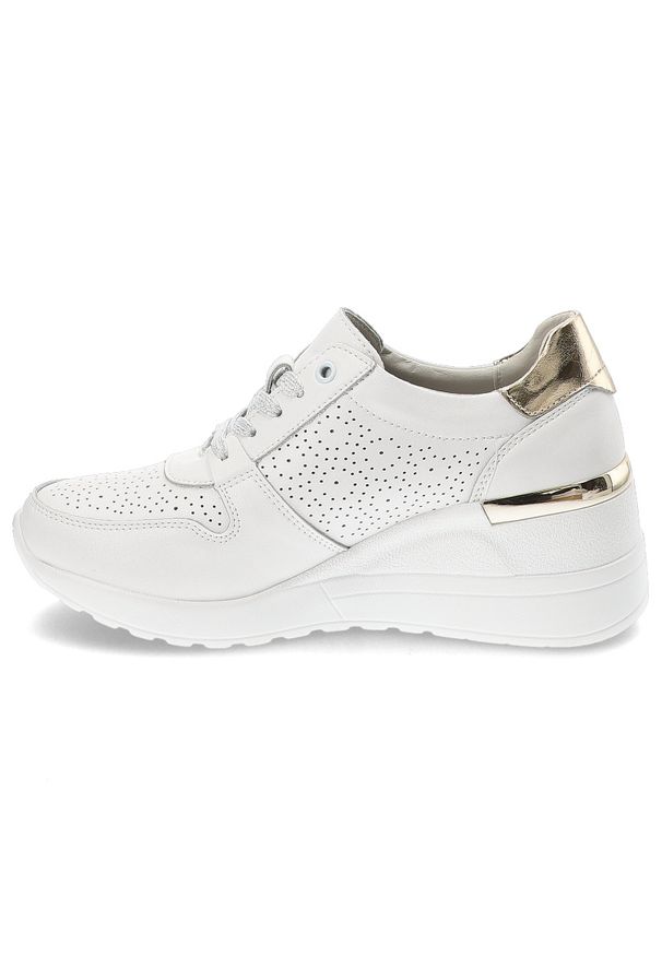 Białe Sneakersy S.Barski Stylowe Obuwie Damskie. Kolor: biały. Materiał: materiał. Styl: elegancki