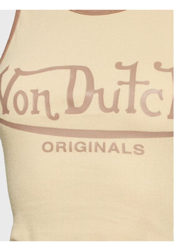 Von Dutch Top Ashley 6 231 045 Beżowy Slim Fit. Kolor: beżowy. Materiał: bawełna