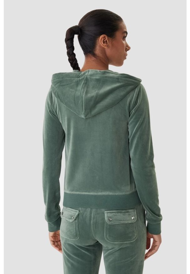 Juicy Couture - JUICY COUTURE Zielona bluza damska Gold Robertson Hoodie, Rozmiar XS. Kolor: zielony