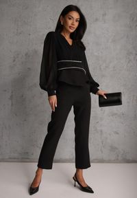 Renee - Czarne Klasyczne Spodnie VICES Garniturowe High Waist Dimaia. Okazja: na komunię, na co dzień, na imprezę, do pracy, na spotkanie biznesowe. Stan: podwyższony. Kolor: czarny. Styl: klasyczny #3