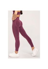 GYM GLAMOUR - Legginsy fitness damskie Gym Glamour seamless push up. Kolor: czerwony. Sport: fitness