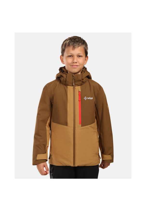 Chłopięca kurtka narciarska Kilpi DENVER-JB. Kolor: brązowy. Sezon: zima. Sport: narciarstwo
