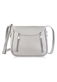 Listonoszka skórzana szara PAOLO PERUZZI Z-52-GR. Kolor: szary. Materiał: skórzane. Styl: klasyczny, elegancki. Rodzaj torebki: na ramię #1