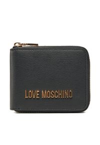 Love Moschino - LOVE MOSCHINO Mały Portfel Damski JC5639PP1MLD0000 Czarny. Kolor: czarny. Materiał: skóra