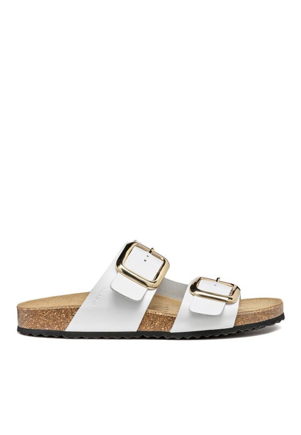 Geox Klapki D Brionia R D45Y3B 00085 C1000 Biały. Kolor: biały. Materiał: skóra