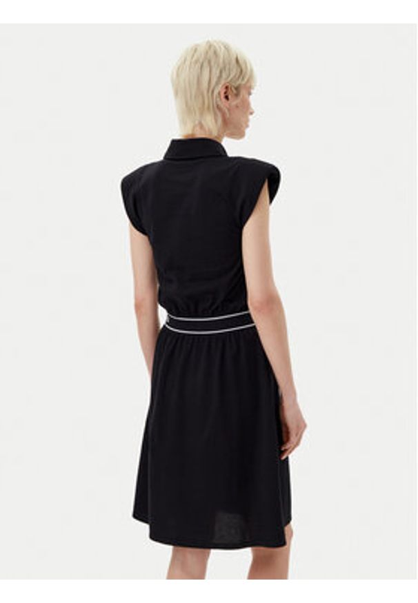 Karl Lagerfeld - KARL LAGERFELD Sukienka codzienna A2W13038 Czarny Regular Fit. Okazja: na co dzień. Typ kołnierza: dekolt w karo. Kolor: czarny. Materiał: bawełna. Typ sukienki: proste. Styl: casual