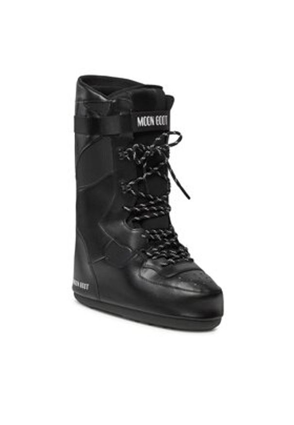 Moon Boot Śniegowce Sneaker High 14028300001 Czarny. Kolor: czarny. Materiał: skóra