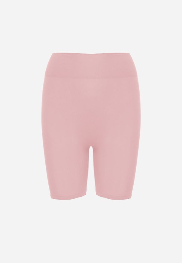 Renee - Różowe Elastyczne Szorty Biker High Waist Diovien. Okazja: na co dzień. Stan: podwyższony. Kolor: różowy. Materiał: prążkowany. Długość: krótkie. Styl: casual