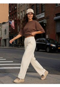 Sinsay - Bawełniana koszulka basic - brązowy. Kolor: brązowy. Materiał: bawełna #1