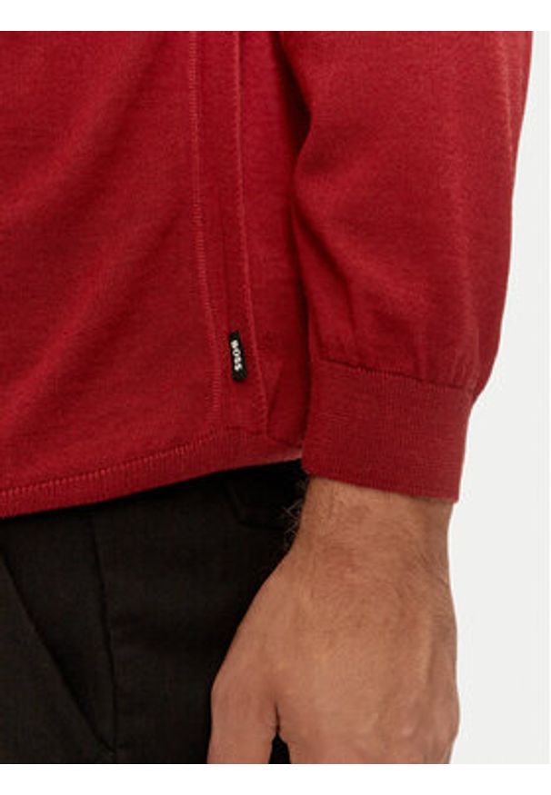 BOSS - Boss Golf Musso-P 50468262 Czerwony Slim Fit. Typ kołnierza: golf. Kolor: czerwony. Materiał: wełna