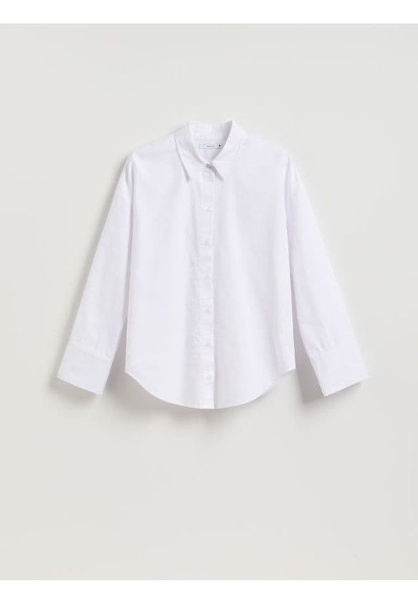 Reserved - Bawełniana koszula - biały. Kolor: biały. Materiał: bawełna