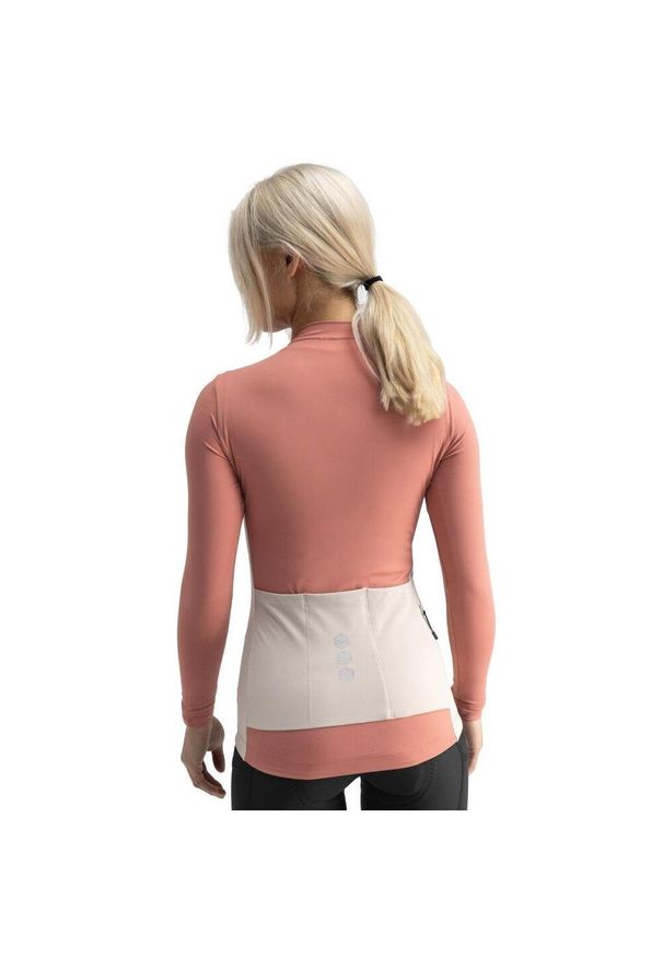 SIROKO - Damska koszulka rowerowa gravel z długim rękawem Kolarstwo Siroko GM3 Hokkaido. Kolor: pomarańczowy, różowy, wielokolorowy. Materiał: materiał. Długość rękawa: długi rękaw. Długość: długie. Sport: kolarstwo