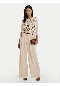 Lauren Ralph Lauren - LAUREN RALPH LAUREN Kardigan 200963632001 Beżowy Regular Fit. Kolor: beżowy. Materiał: bawełna
