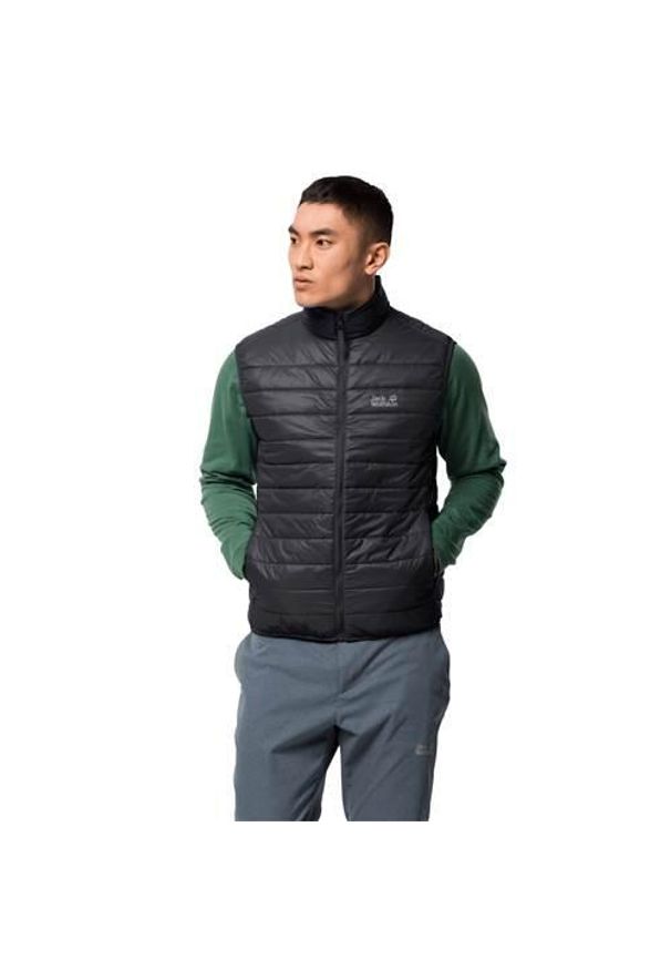 Kurtka uniwersalna męska Jack Wolfskin 12046536001. Kolor: czarny. Materiał: syntetyk. Długość rękawa: bez rękawów. Sport: turystyka piesza