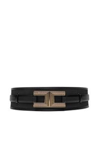 Elisabetta Franchi Pasek Damski CT-52S-57E2-V200 Czarny. Kolor: czarny. Materiał: skóra