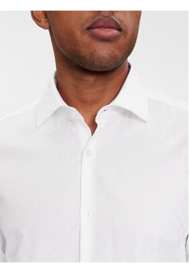 Hugo Koszula Kenno 50508316 Biały Slim Fit. Kolor: biały. Materiał: bawełna