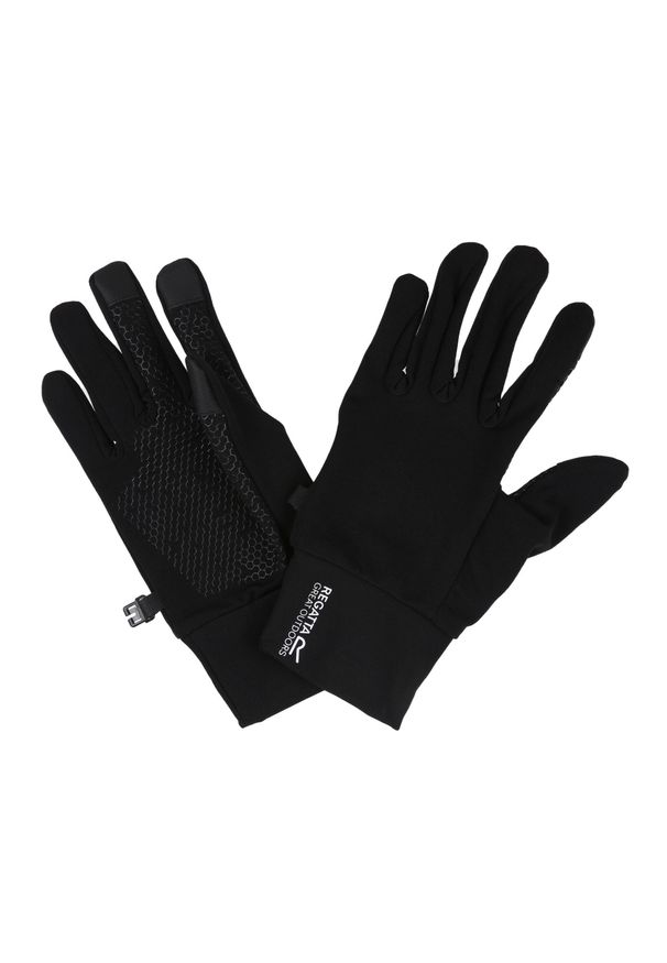 Regatta - Rękawiczki do smartfona Stretch Gloves II. Kolor: czarny, wielokolorowy. Materiał: poliester, elastan, softshell. Sport: turystyka piesza