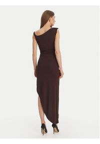 Elisabetta Franchi Sukienka koktajlowa AB-906-61E2-450 Brązowy Regular Fit. Kolor: brązowy. Materiał: wiskoza. Styl: wizytowy #4