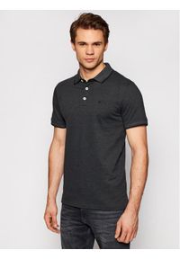 Jack & Jones - Jack&Jones Polo Paulos 12136668 Czarny Slim Fit. Typ kołnierza: polo. Kolor: czarny. Materiał: bawełna