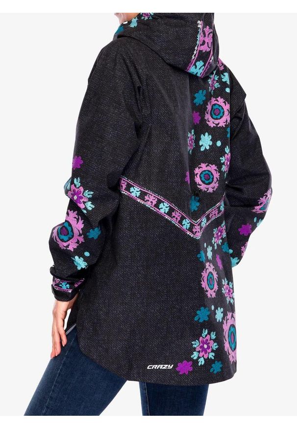 CRAZY - Kurtka przeciwdeszczowa damska Crazy Parka Wonder Magic Shell. Kolor: czarny. Sport: turystyka piesza