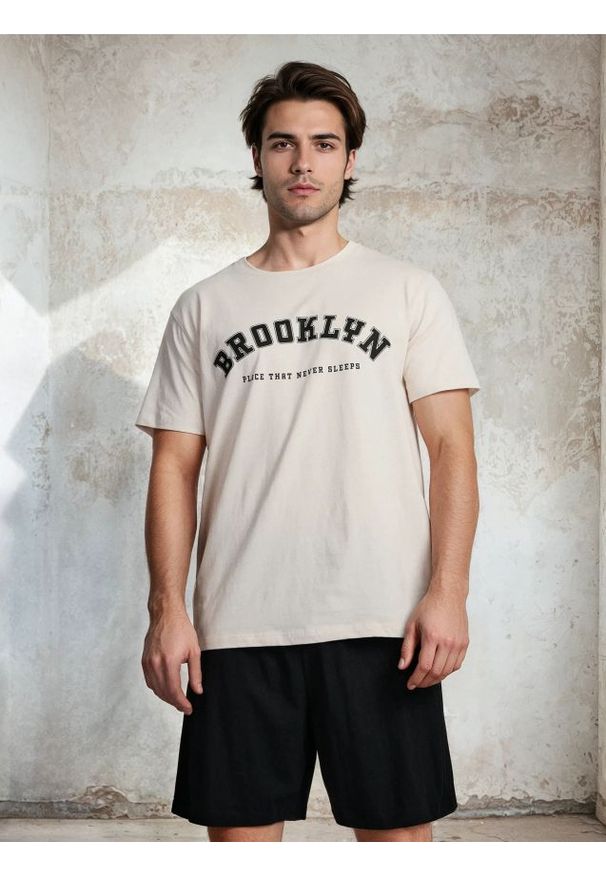 Sinsay - Bawełniana piżama dwuczęściowa z napisem - wielobarwny. Materiał: bawełna. Wzór: napisy