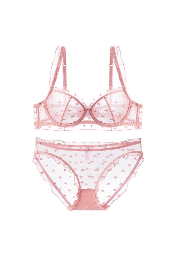 Intica - Zestaw bielizny z koronkowymi detalami na co dzień i specjalne okazje Heajung. Kolor: różowy. Materiał: koronka