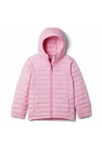 columbia - Kurtka Puchowa Dziecięca Columbia Silver Falls Hooded Jacket. Kolor: różowy. Materiał: puch. Styl: sportowy
