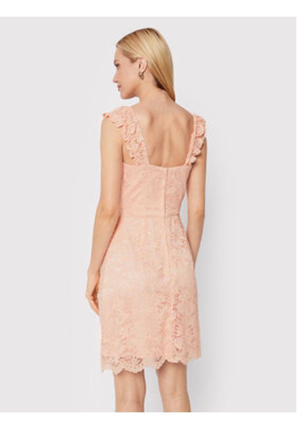 Guess Sukienka koktajlowa W2YK70 KAQN0 Różowy Slim Fit. Kolor: różowy. Materiał: syntetyk. Styl: wizytowy