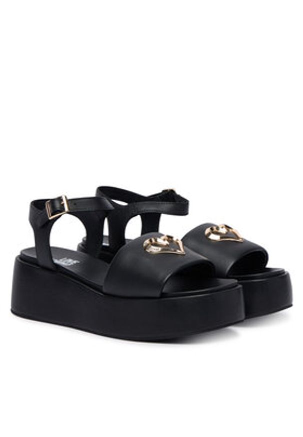 Love Moschino - LOVE MOSCHINO Sandały JA16127I0OIA0000 Czarny. Kolor: czarny. Materiał: materiał