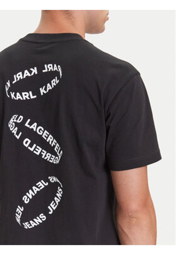 Karl Lagerfeld Jeans T-Shirt A3M17031 Czarny Regular Fit. Kolor: czarny. Materiał: bawełna