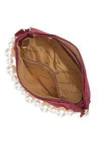 Wittchen - Damska torebka welurowa z perłami. Kolor: czerwony. Wzór: aplikacja. Styl: elegancki, wizytowy. Rodzaj torebki: na ramię #7